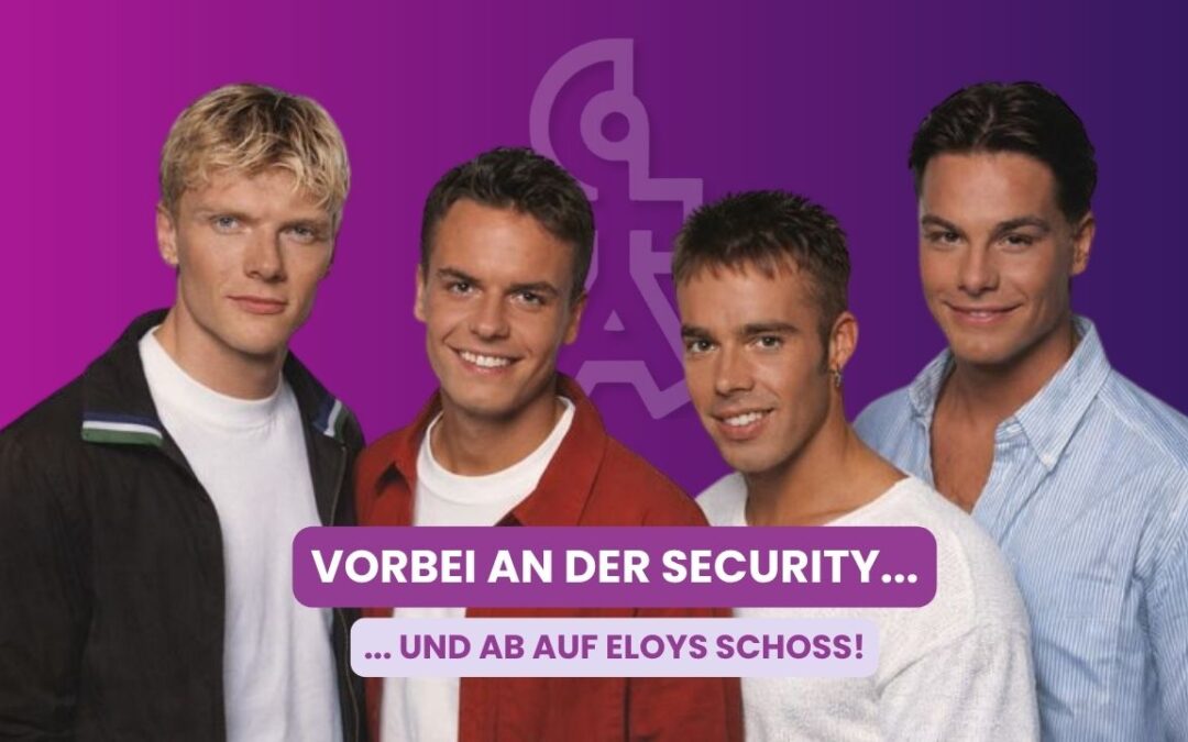 taff auf der IFA 1997: Ein Fan schaffte es auf Eloys Schoß!